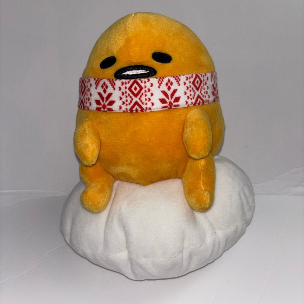 Sanrio Gudetama Yellow Plush with Red Scarf